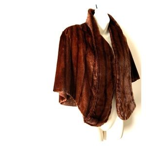 Vintage faux mink striped fur stole